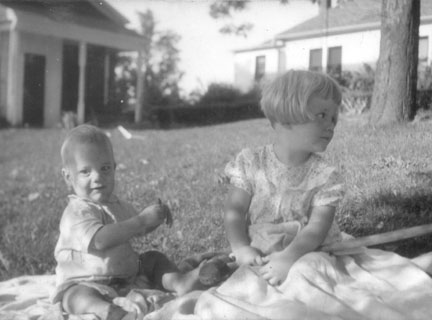 At home in front yard of 421 Oak - 1939.